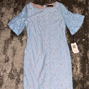 Ivanka Trump Blue Floral Lace Dress